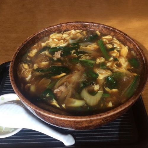 深谷ねぎとほうれん草の【ポパイカレーそば・うどん】 